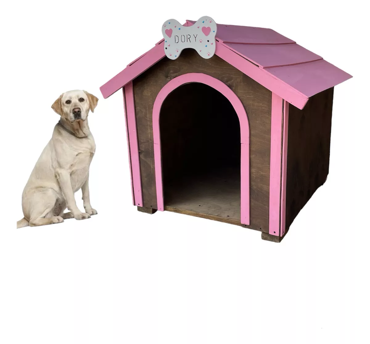 Casa Para Perro Grande 95cm X 90cm X 80cm Incluye Nombre