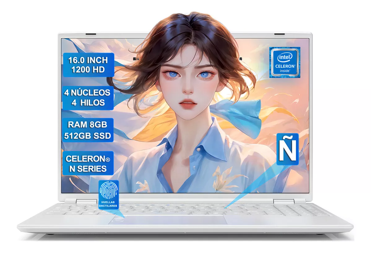 Ultrabook Bigview Xbook Plateado 16 Inch Laptop Gamer Intel Celeron N5095 Notebook 8gb De Ram 512gb Ssd Intel Uhd Graphics 600 Top 60 Hz 1920x1200px 16:10 Windows 11 Pro Plateada