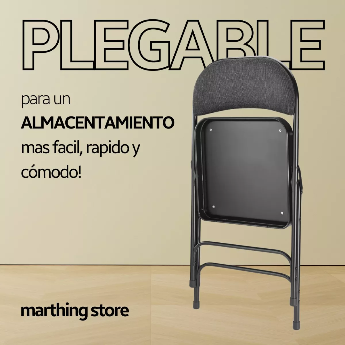 paquete 10 Silla Plegable Acojinada Metalica Uso Rudo Acolchnad