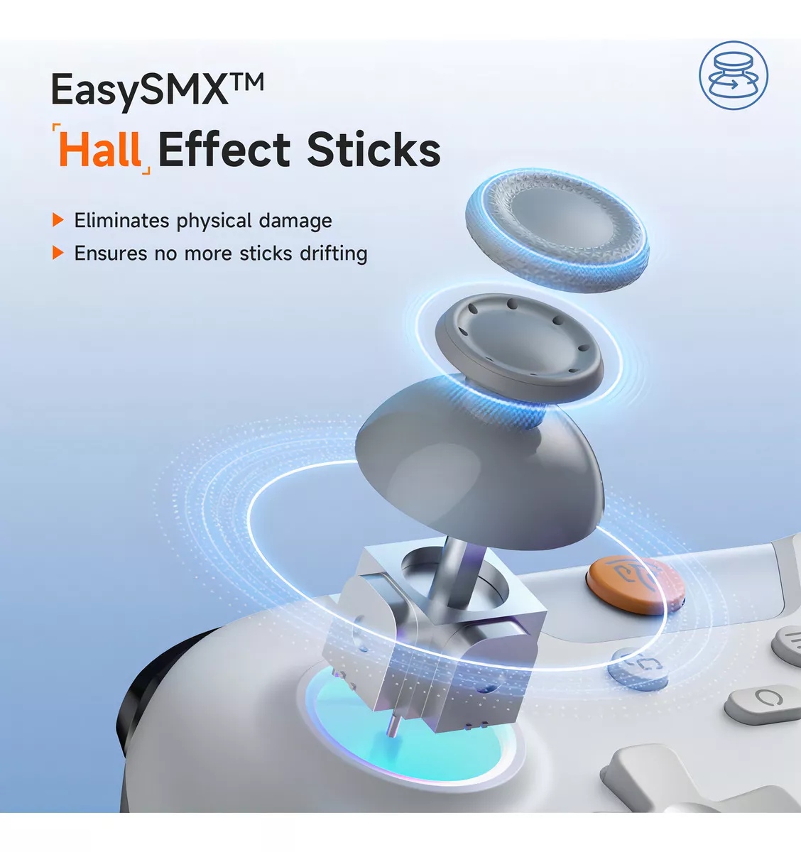 Easysmx X05 Control Bluetooth Inalambrico Gamepad Para Nintendo Switch Pc Android iPhone Móvil,hall Joystick Y Hall Trigger,mando Con 5 Niveles De Vibración Ajustable, Función Turbo