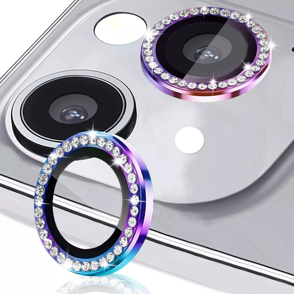 Mica Lente C&aacute;mara Glitter Diamantes Para iPhone Individual