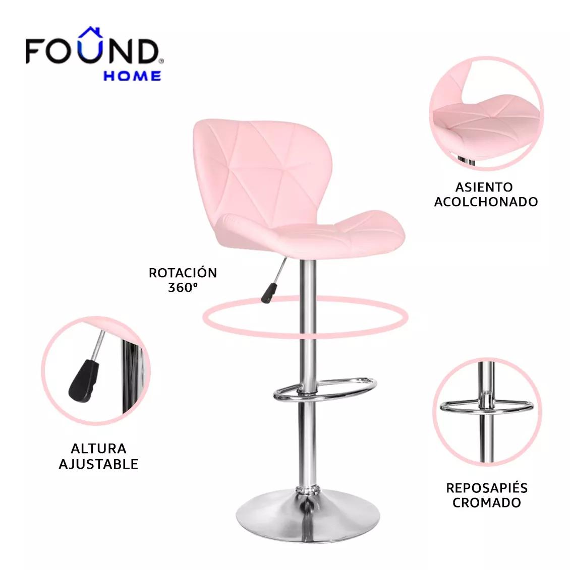 Set De 2 Bancos De Cocina Taburete Silla Barra Respaldo Alto