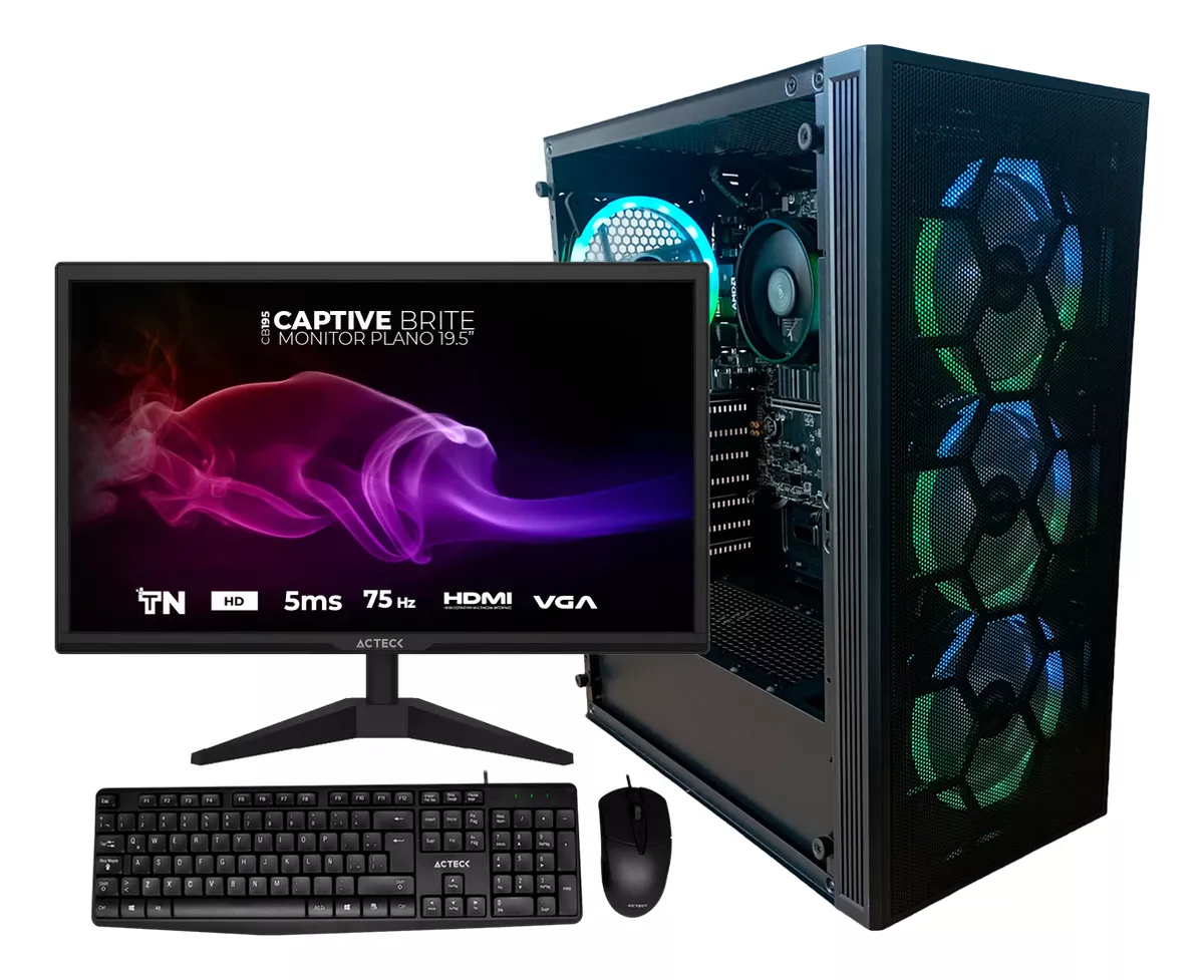 Pc Gamer Rgb Gg Barata Ryzen 5 5600g Ram 16gb 480gb Ssd 80+