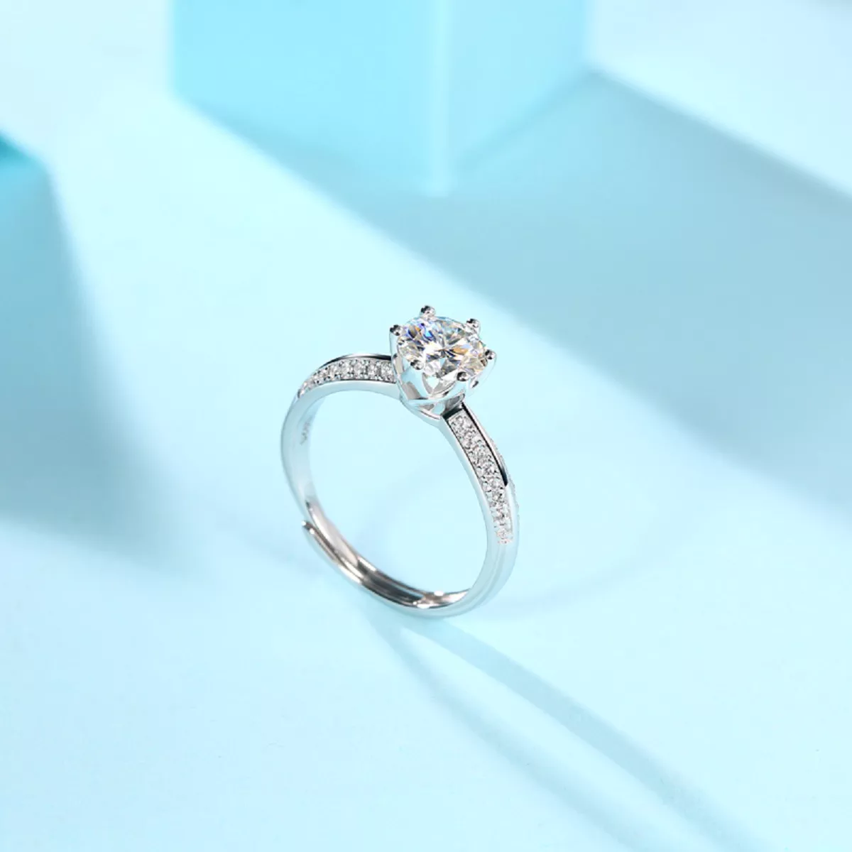 Anillo De Compromiso 925 Plata Mujer Moissanite Joyeria Fina