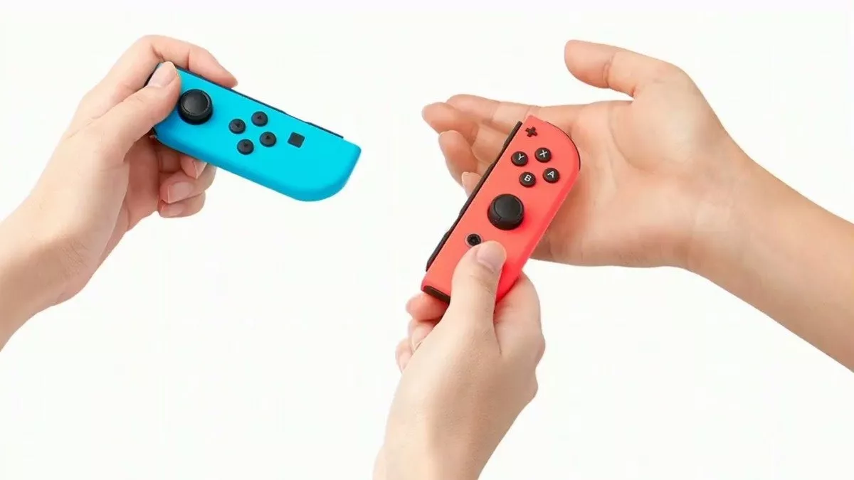 Control joystick inalámbrico Nintendo Switch Joy-Con (L)/(R) LED RGB rojo neón/azul neón