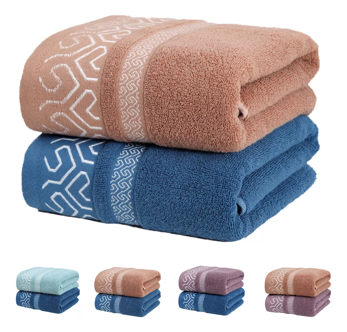 2pcs 100% Algodon Toallas De Baño Juego De Baño Completo