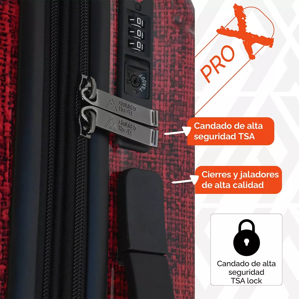 Maleta Viaje Carry On 20p 10 Kg Expandible Candado Tsa Pro-x