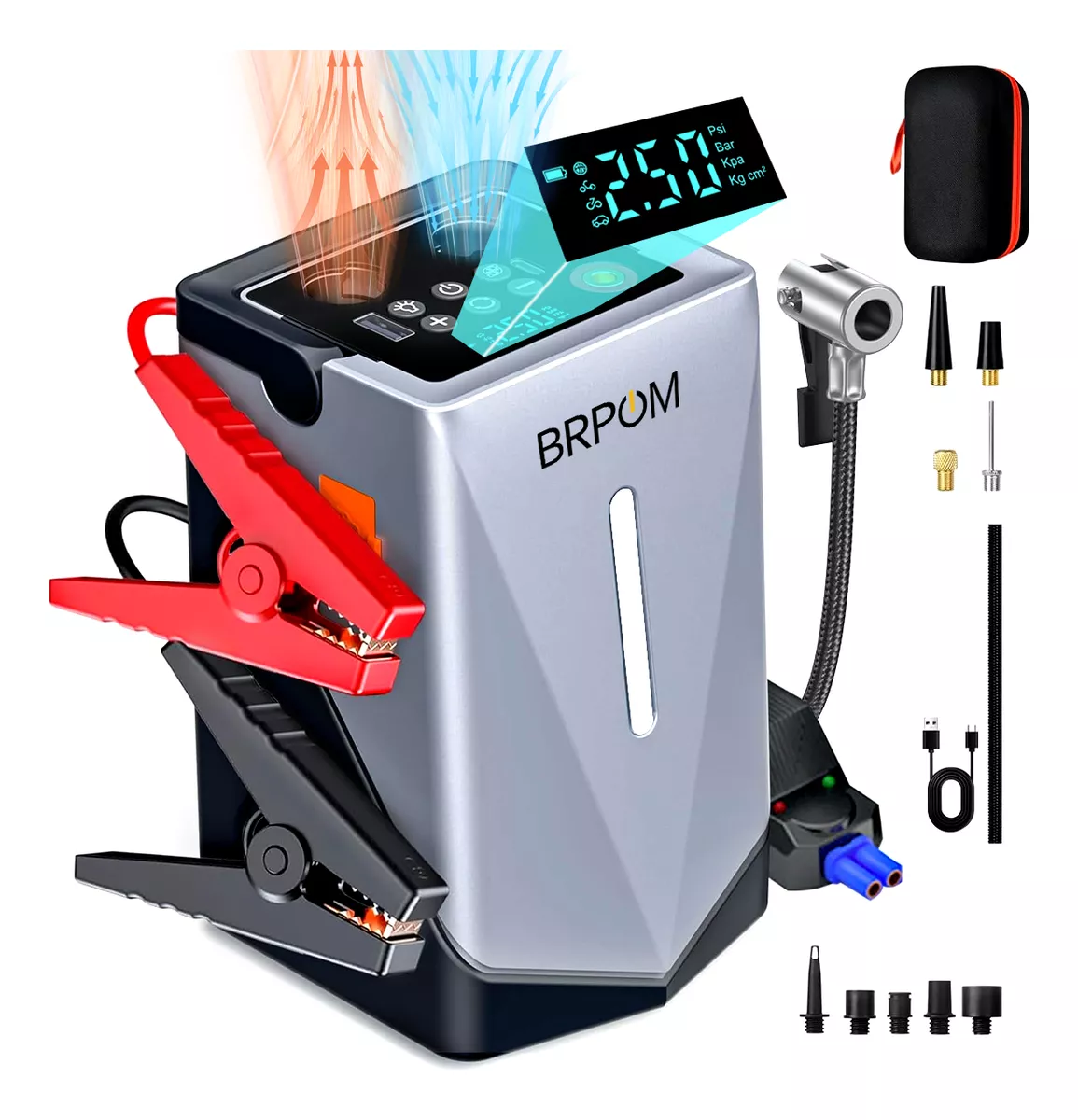 Arrancador De Batería Auto Portátil Inflador 150psi Soplador