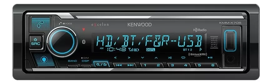 Autoest&eacute;reo Receptor De Medios Kenwood eXcelon KMM-X705 1 DIN Bluetooth Amazon Alexa USB Auxiliar Radio AM FM MP3 color Negro