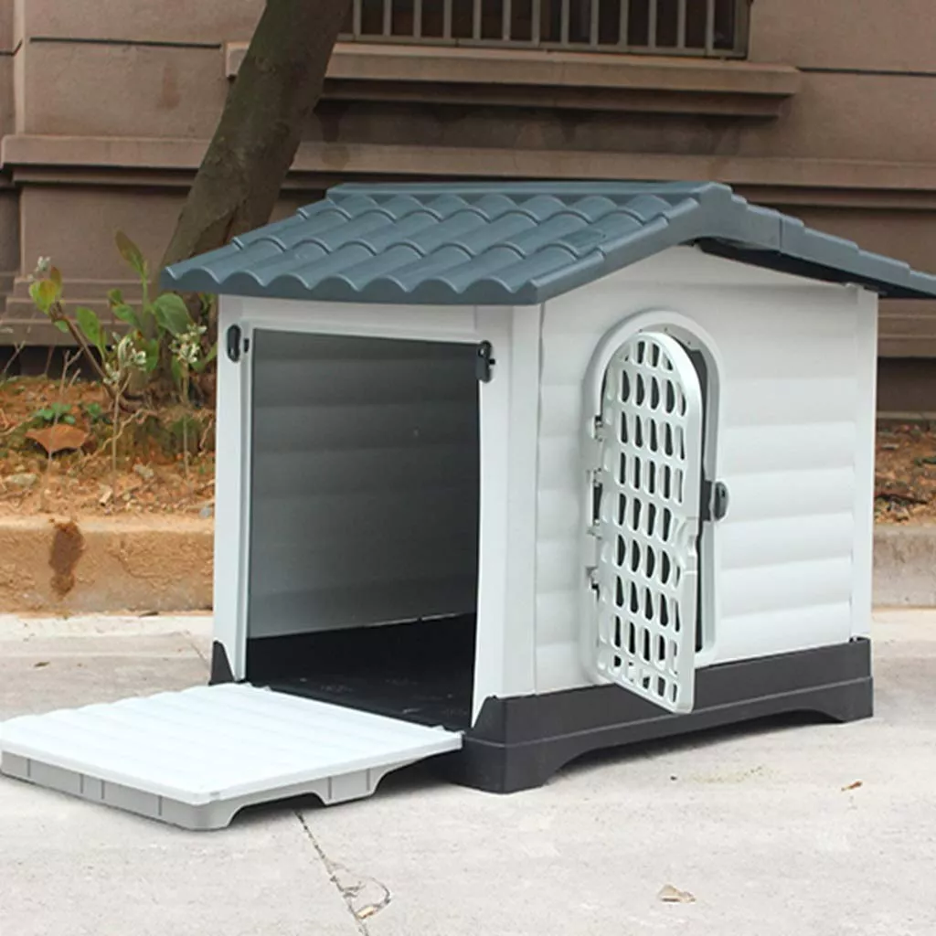 Casa Para Perro Grande Con Puerta Y Doble Acceso Ventilada