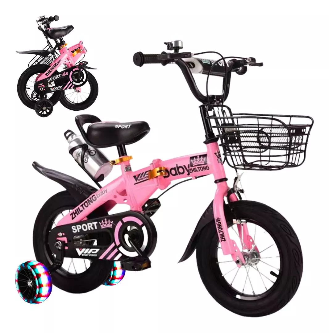 Bicicleta Plegable Entrenadora Para Ni&ntilde;os R12 Con Ruedas