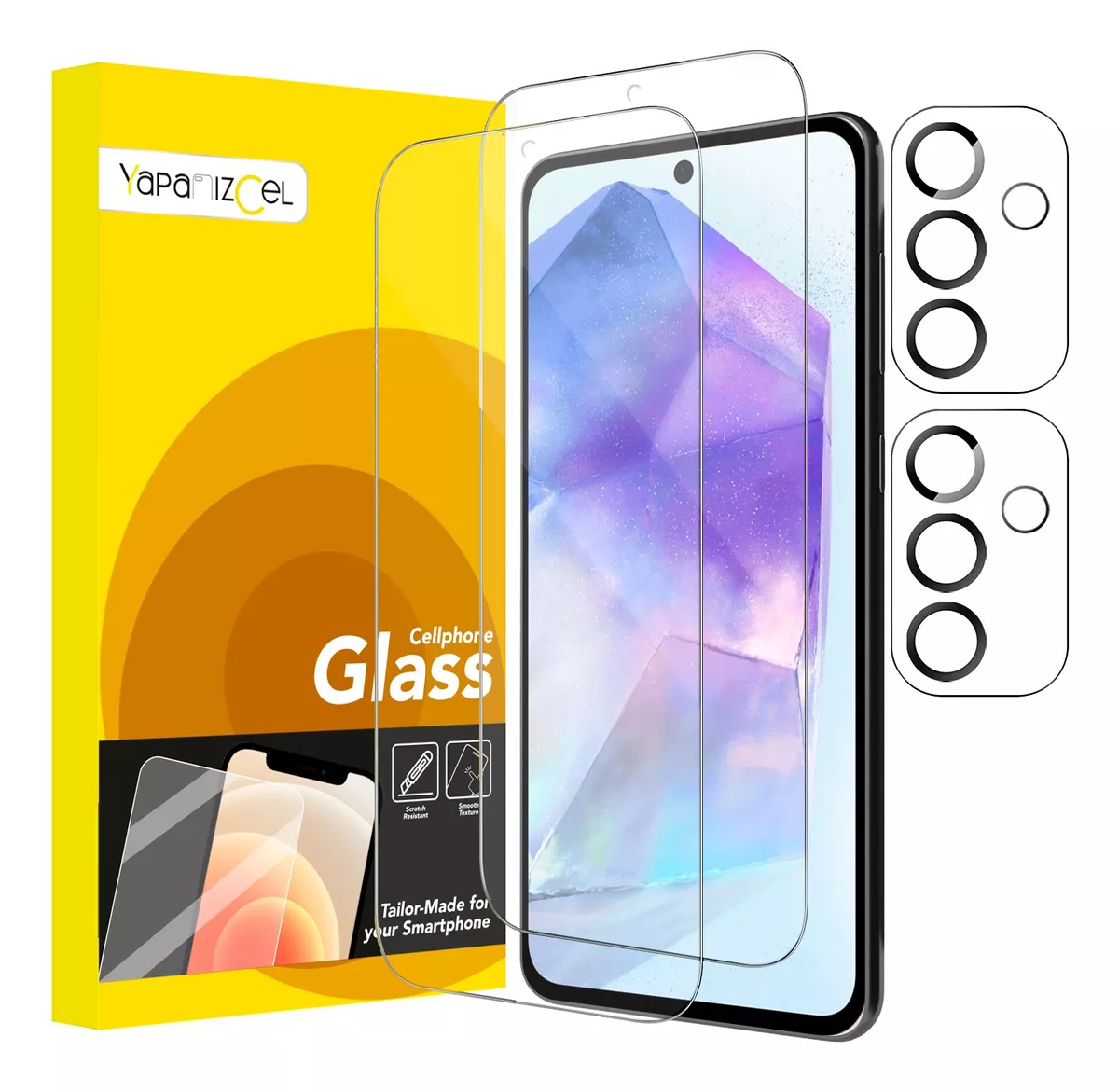 paquete 2 Unidades Mica Cristal Templado + 2 Micas Para Cámara