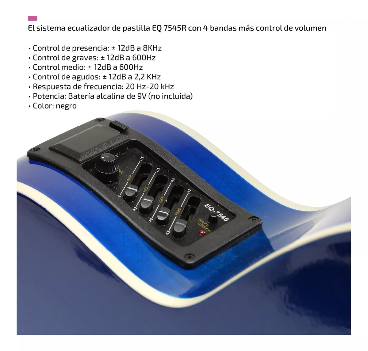Guitarra Electroacústica Femmto EAG003 Para Diestros Azul Arce Brillante