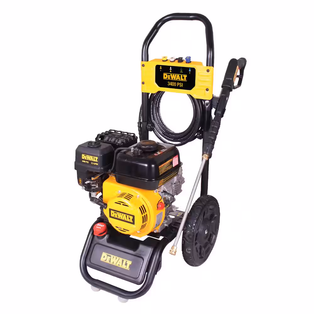 Lavadora a presión de agua fría a gas DEWALT 3400 PSI 2.5 GPM con motor de 208 cc DXPW61372