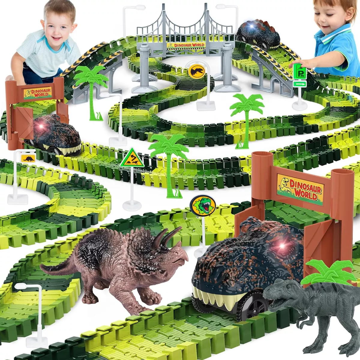 156pzs Pista Carreras Juguete Dinosaurio Felxible Para Ni&ntilde;os