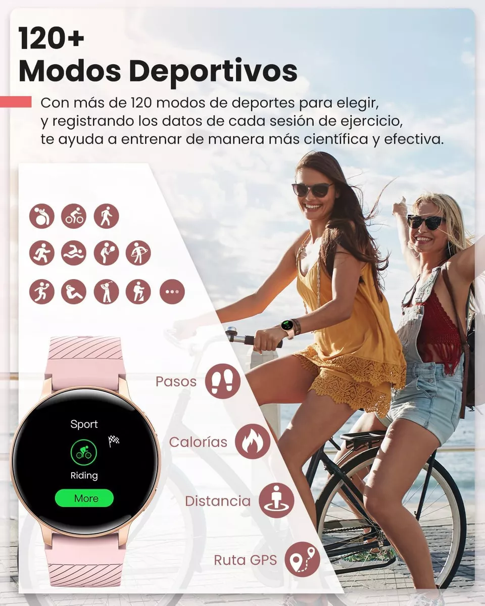 Dekelife Smartwatch Motion Reloj Inteligente Mujer IP68 con Llamadas Bluetooth,Regalo Mujer