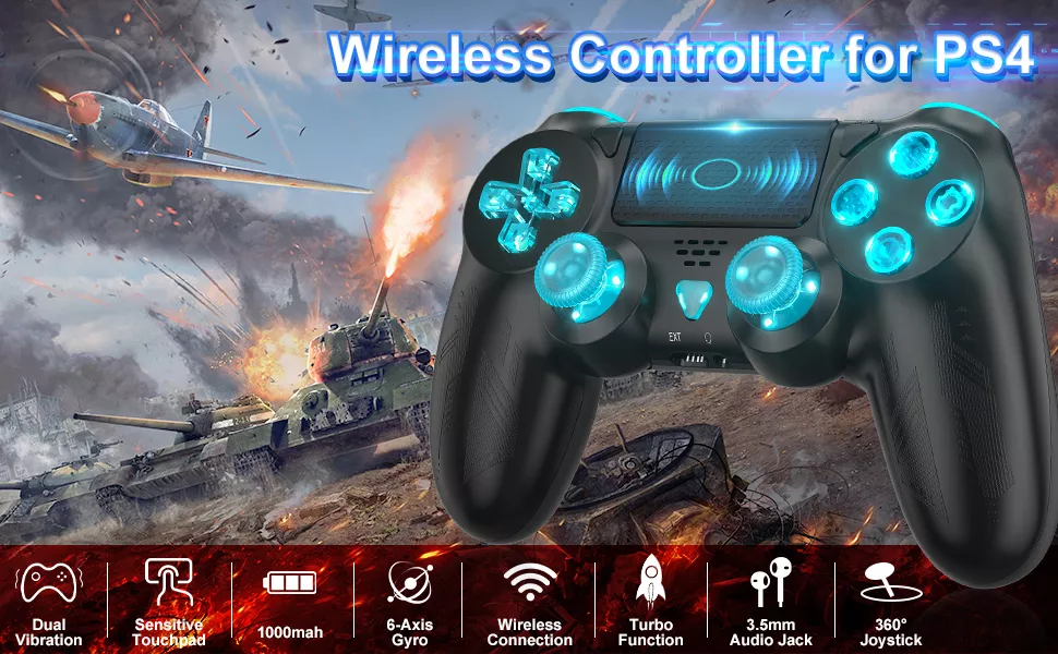 Control Rgb Inalámbrico Compatible Con Playstation 4
