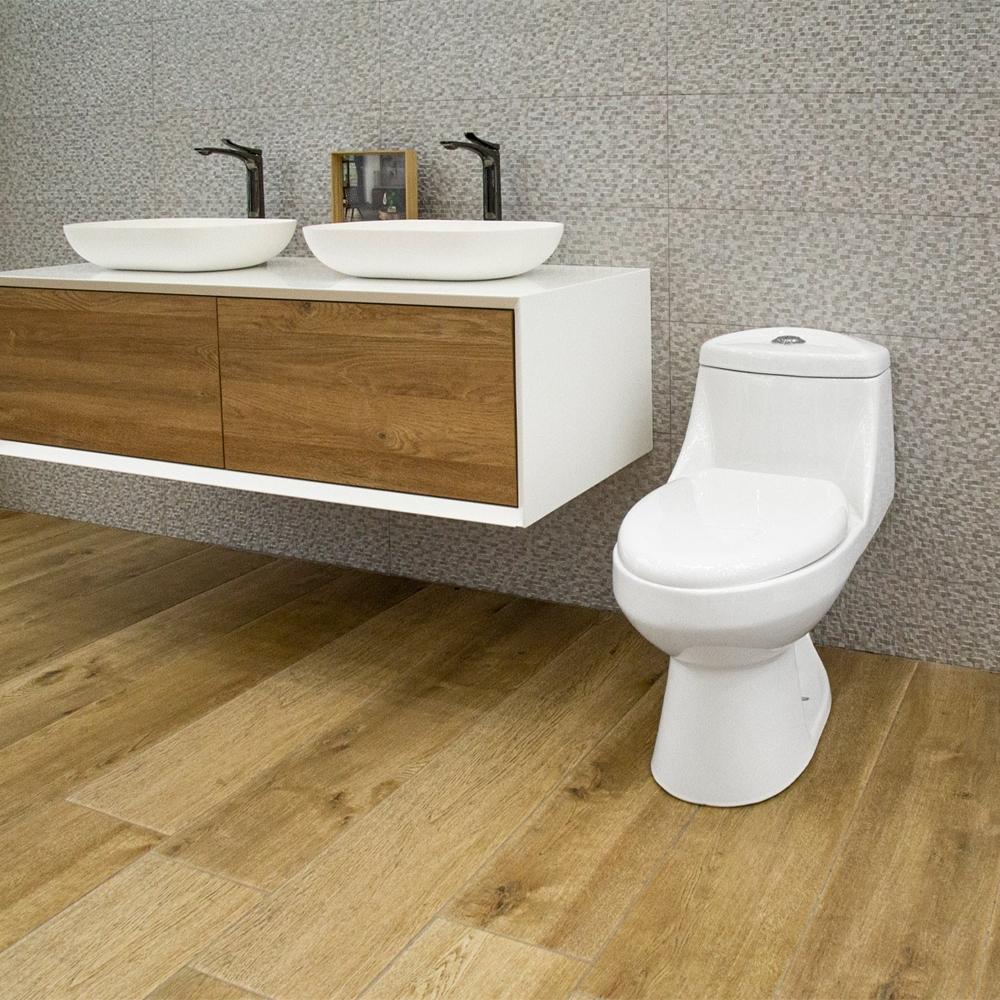 SANITARIO ZEUS 1 PIEZA ALARGADO 3.8 Y 4.8 LTS BLANCO