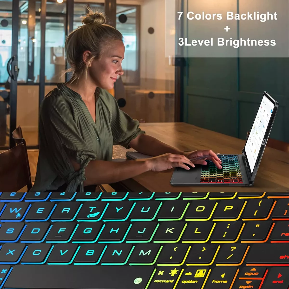 Funda+teclado Iluminado+mouse+lápiz Para Galaxy Tab A9+ Plus
