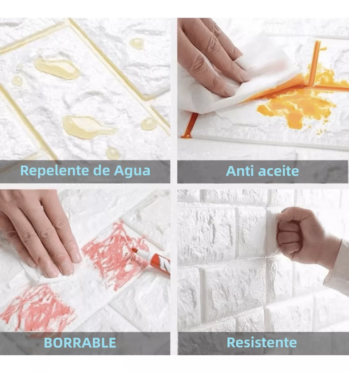 20pcs 3d Papel Tapiz Blanco Patrón Ladrillo Pegatina Pared