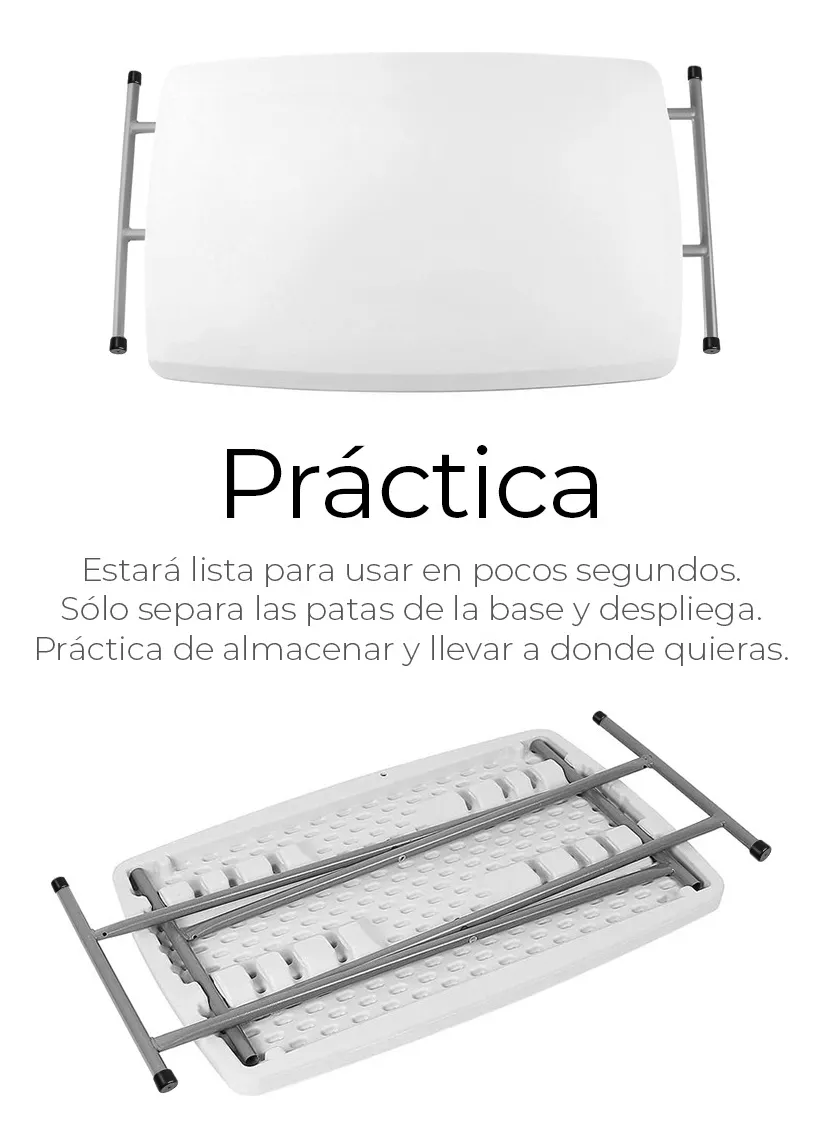Mesa De Servicio Chica Plegable 8 Elevaciones 76cm X 50cm