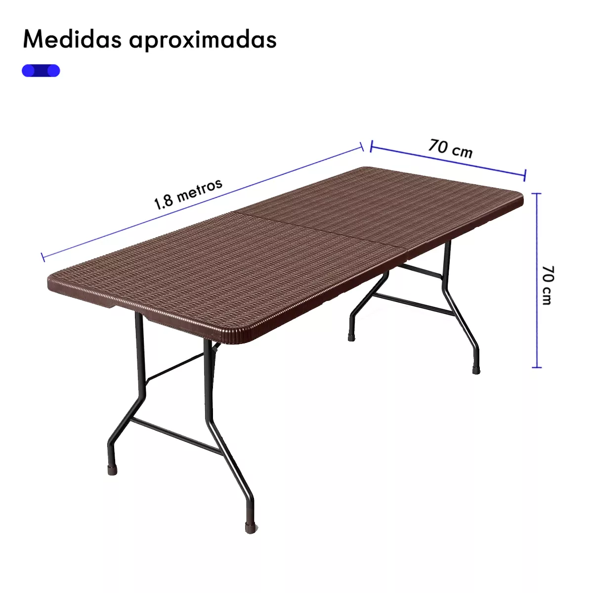 Mesa Plegable De Plástico 1.80 Metros Ratán resistente al desgaste