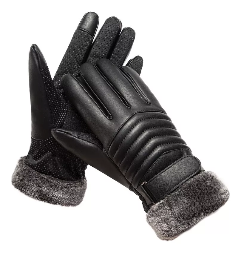 Guantes Cuero T&eacute;rmicos Invierno Impermeables Pantalla T&aacute;ctil