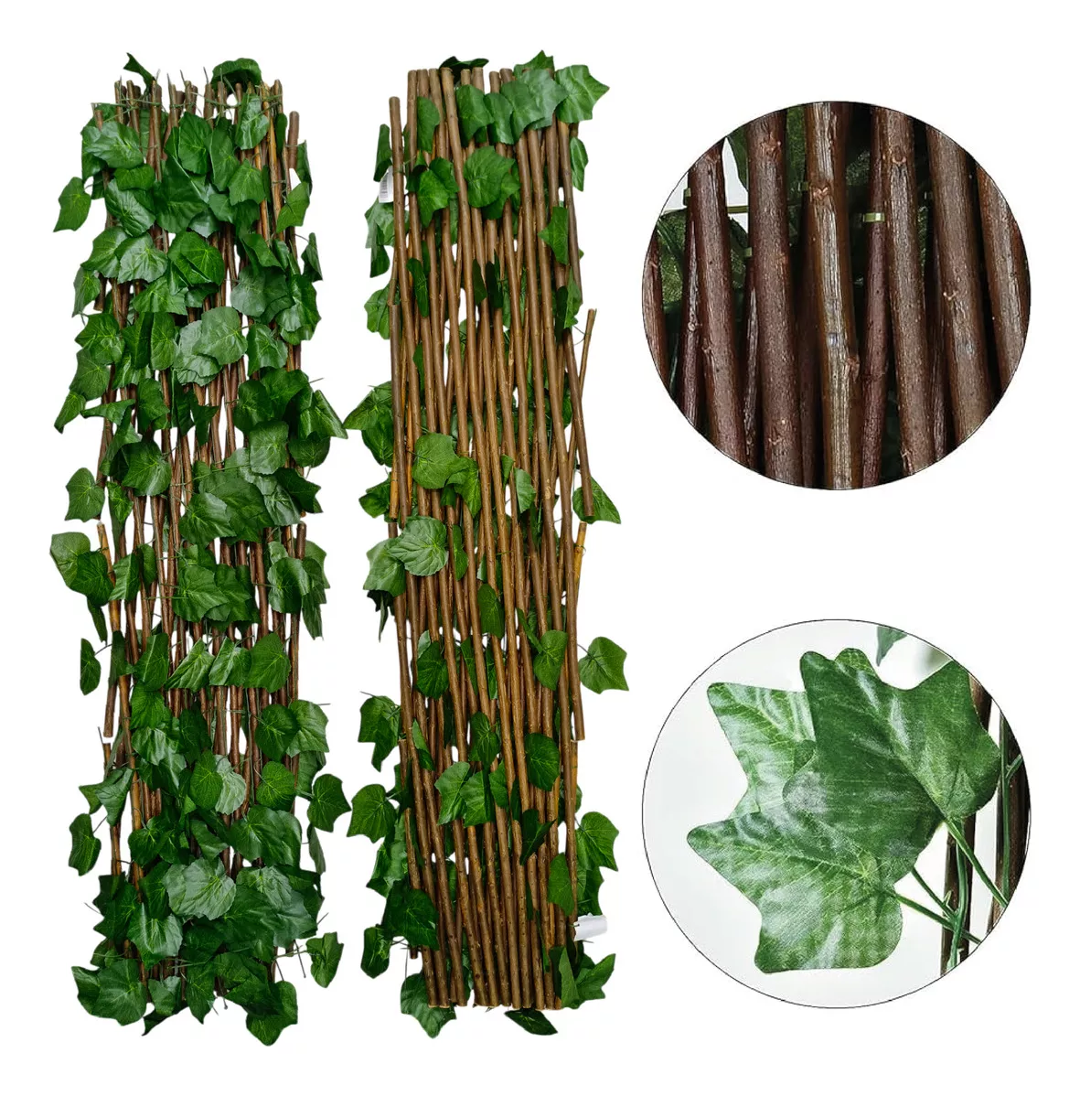 Muro Verde Expandible Follaje Hoja Artificial 1.2 X 3 1 Pz Estructura CAFÉ Planta Verde oscuro