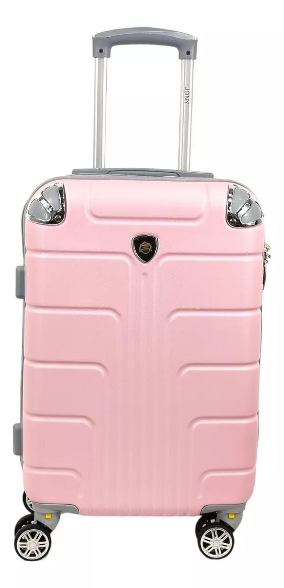 Maleta De 10 Kg Cabina C/candado De Seguridad Doble Llanta color Rosa Lisa