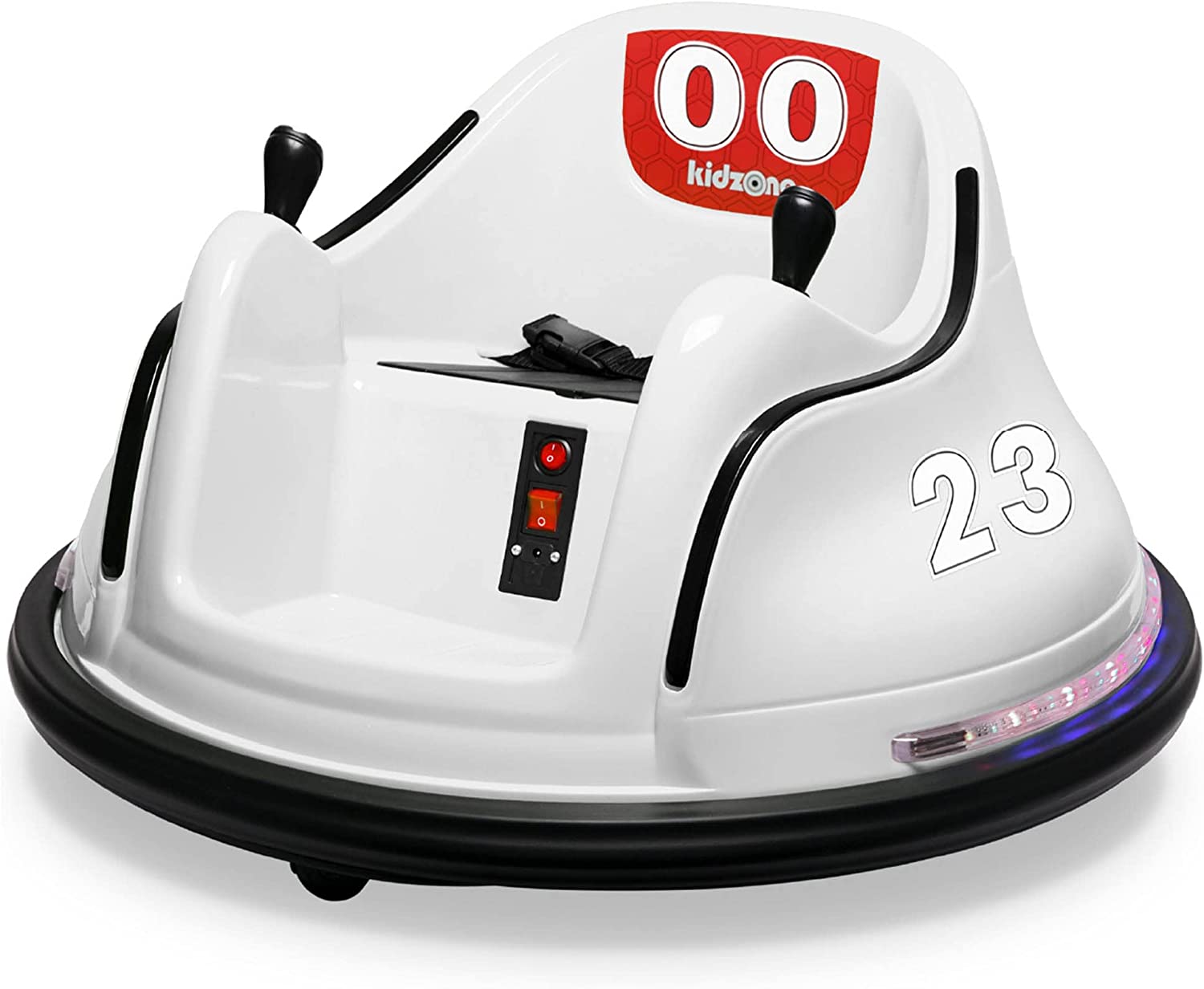 Kidzone Coche Eléctrico de 6 V con Parachoques para Nios y Nios Pequeos de 1,5 a 5 Aos, Adhesivo DIY, Juguete para Golpear Bebés, Regalos con Control Remoto, Luces LED y Giro de 360 Grados