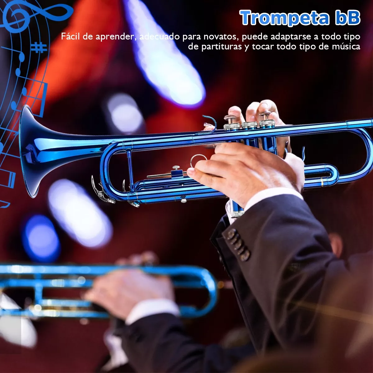 Standard Bb Trompeta Instrumento Musical Viento Con Estuche