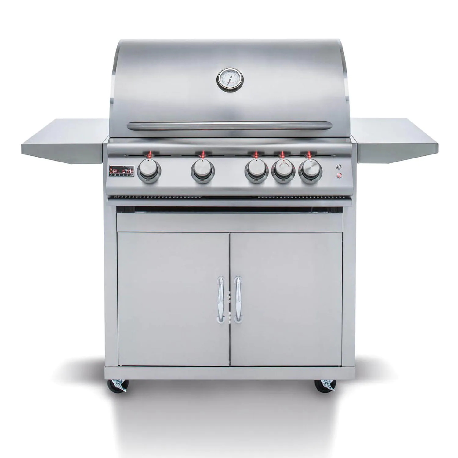 Blaze Premium LTE Parrilla independiente de gas propano de 32 pulgadas y 4 quemadores con quemador infrarrojo trasero y luces para parrilla-BLZ-4LTE2MG-LP