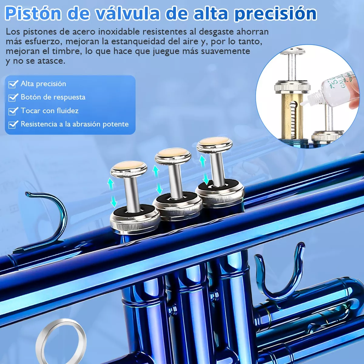 Standard Bb Trompeta Instrumento Musical Viento Con Estuche