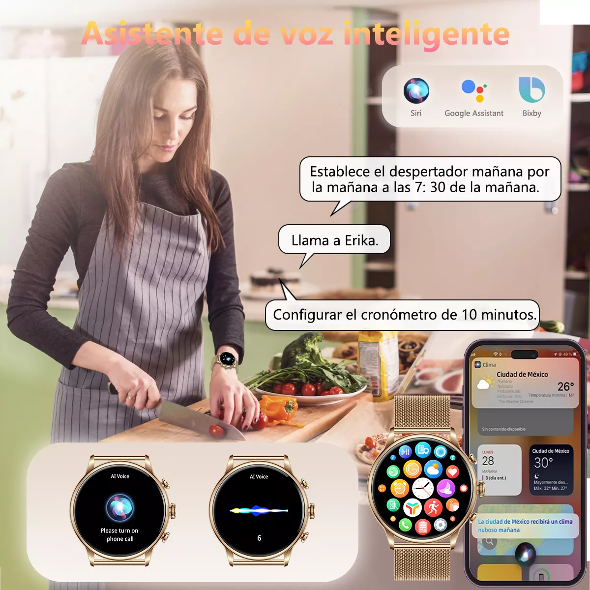 Smartwatch Mujer Amoled Reloj Inteligente Bluetooth Llamada