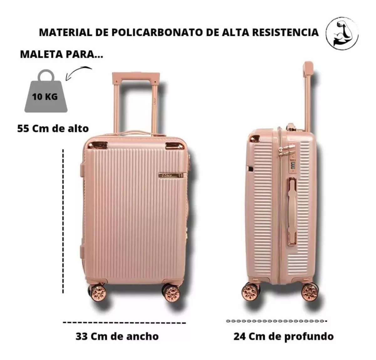 Maleta De Mano Para 10 Kg Sin Documentar Llantas Desmontable