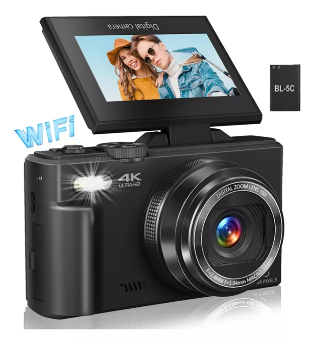 C&aacute;mara Digital 4k C&aacute;mara Digital De 3 Pulgadas Y 180&deg; Para F