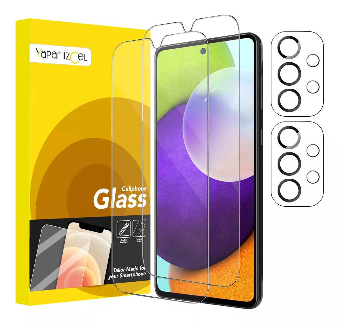 paquete 2 Unidades Mica Cristal Templado + 2 Micas Para Cámara