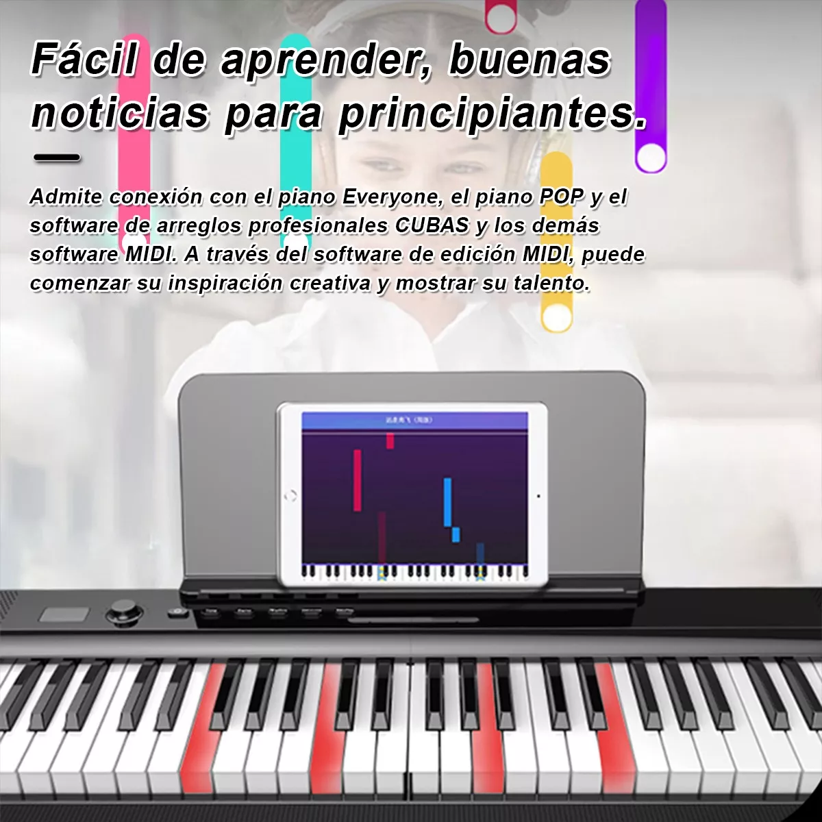 Teclado Musical Plegable Electrónico De 88 Teclas