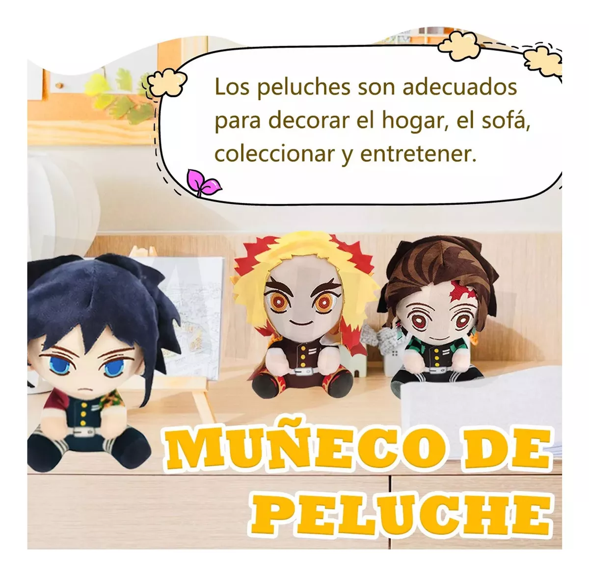 7pcs Demon Slayer Peluches Figura Juguete Para Niños