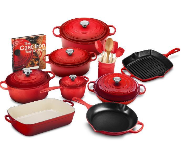 Juego exclusivo de utensilios de cocina de hierro fundido de 20 piezas