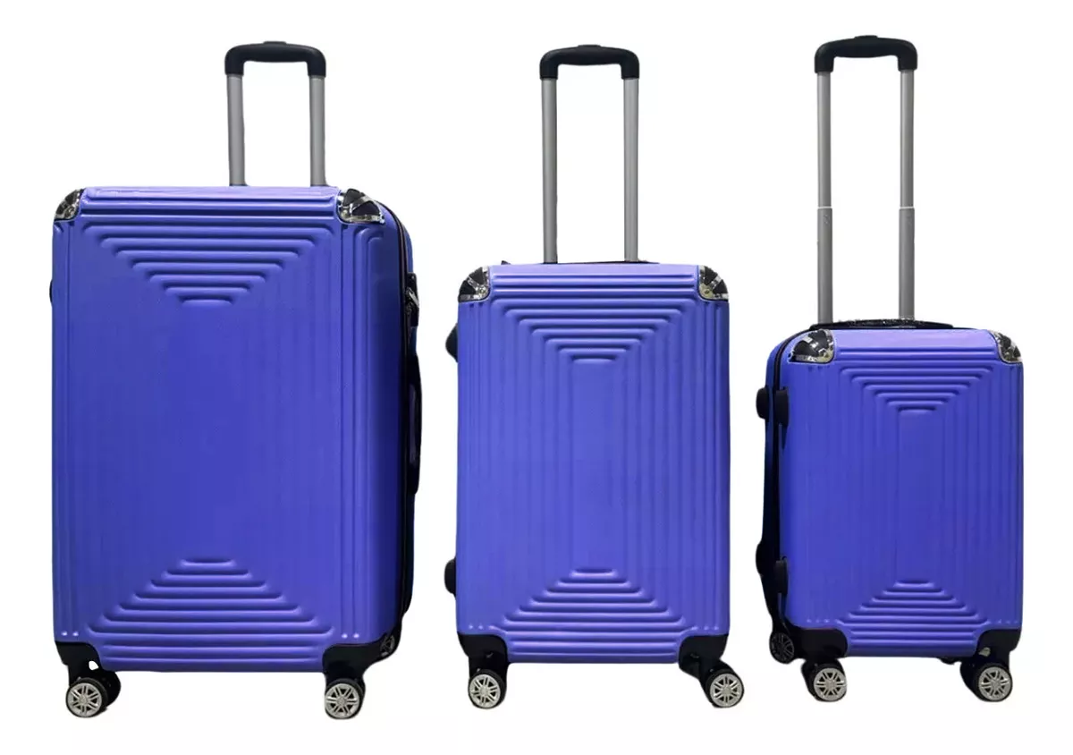 Set 3 Maletas Completas Plastico Viaje Ruedas 360 Y Candado