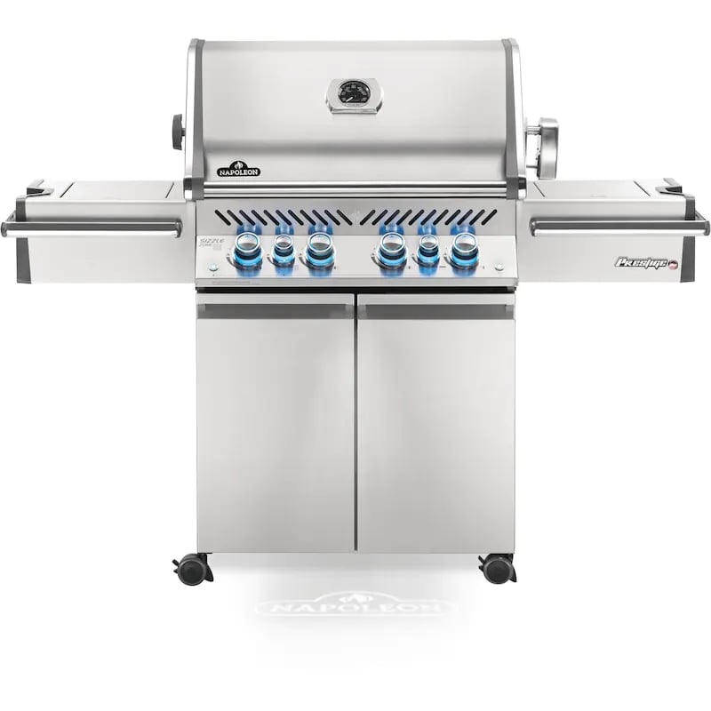 Parrilla de propano Napoleon Prestige PRO 500 con quemadores traseros y laterales infrarrojos y kit de asador-PRO500RSIBPSS-3