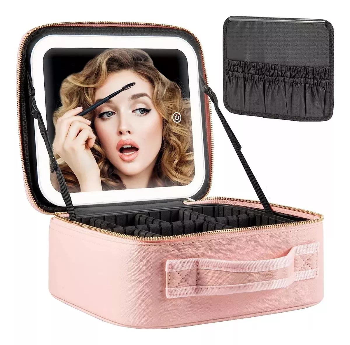 Maletin Estuche De Maquillaje Con Espejo Y Luz Led 3 Modos