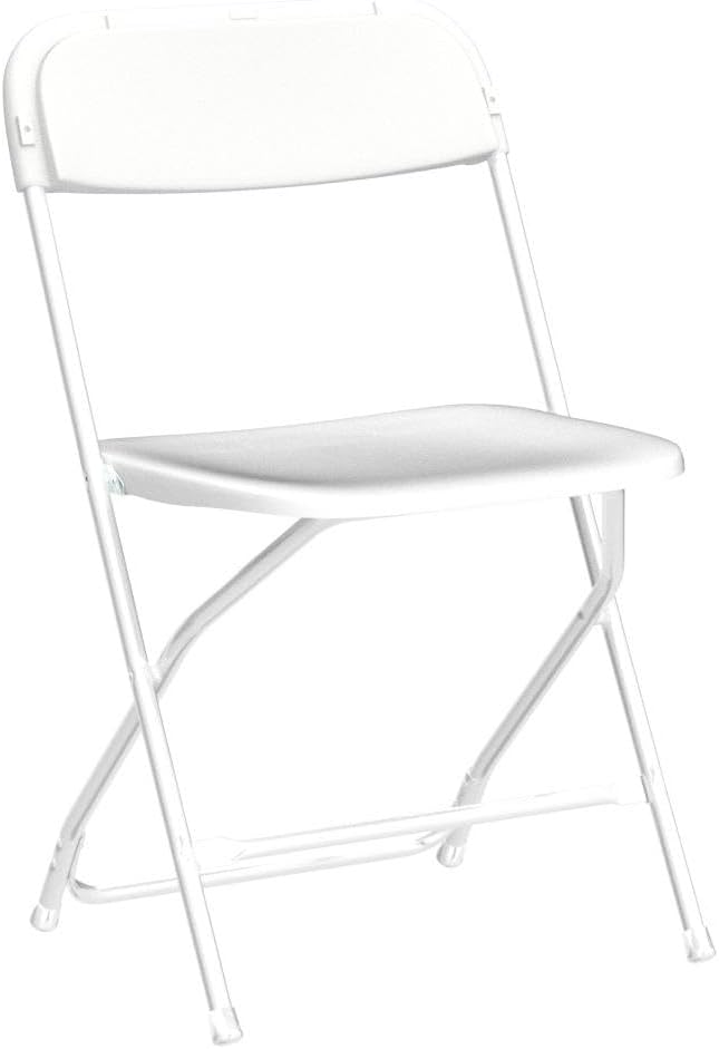 EMMA + OLIVER Juego de 10 sillas plegables de plástico-Silla plegable liviana y apilable con capacidad de peso de 650 LB en color blanco