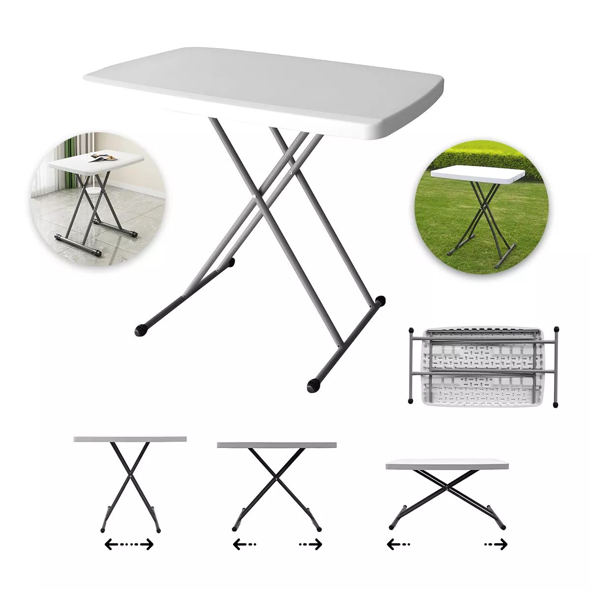 Mesa De Servicio Chica Plegable 8 Elevaciones 76cm X 50cm