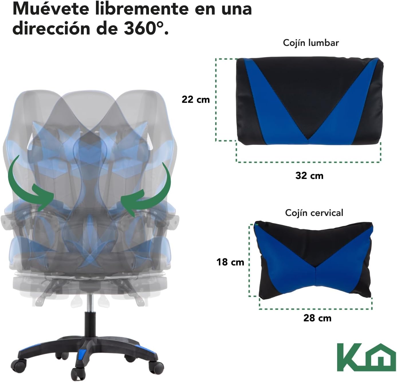 Kingshouse | Silla ergonómica reclinable para juegos