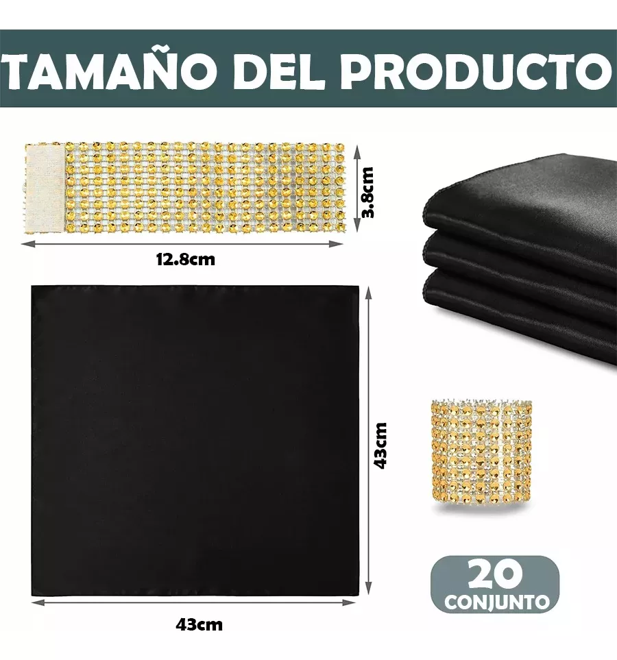20 Servilletas De Tela Mantel Y 20 Anillos Servilleteros