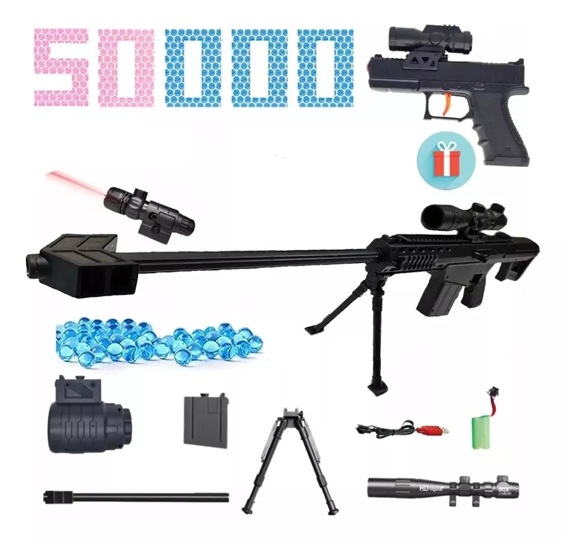 Pistola De Juguete Infantil De Bola De Hidrogel M82a1 110cm