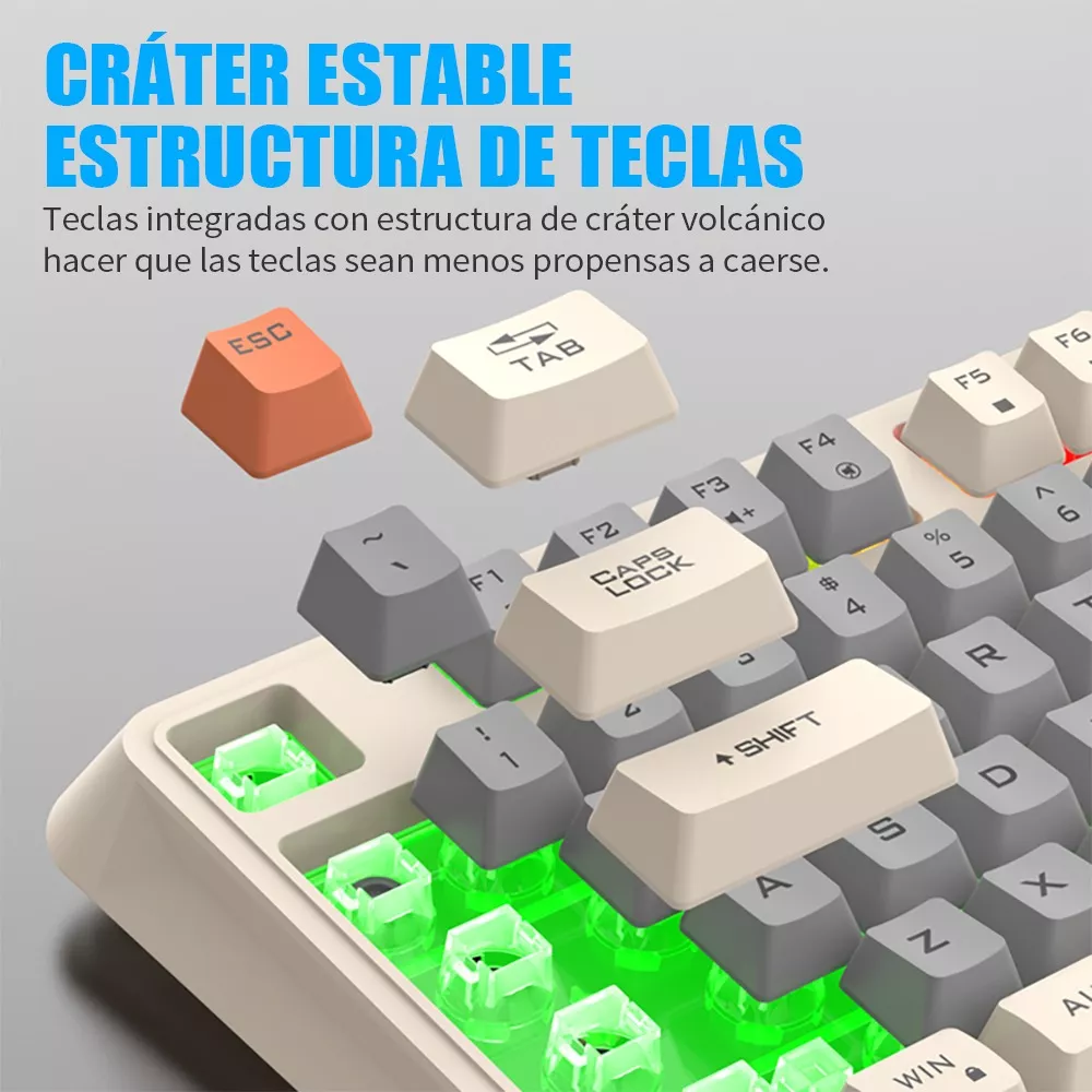 Free Wolf K820 kit De Teclado Y Mouse En Español Con Cable Mouse Blanco Teclado Blanco