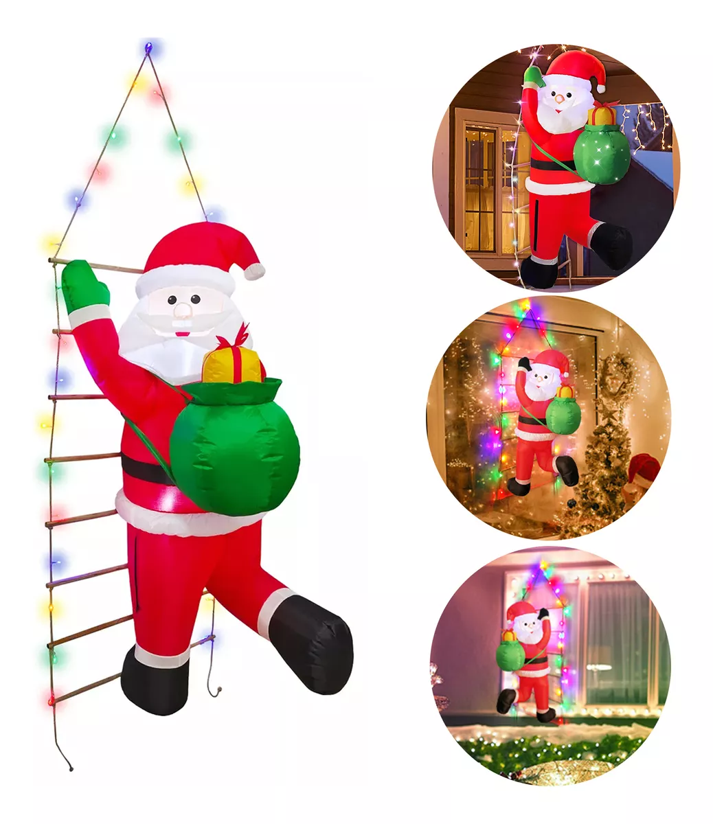 Papa Noel Inflable Navideña Decoracion De Puertas Y Ventanas